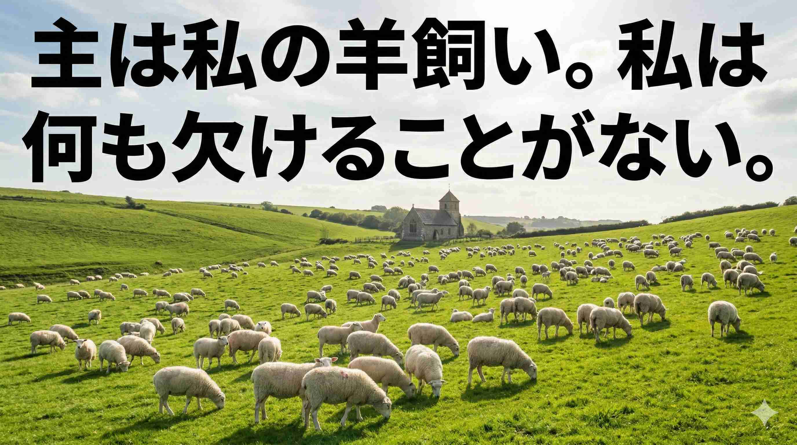 「主は私の羊飼い。私は何も欠けることがない。」