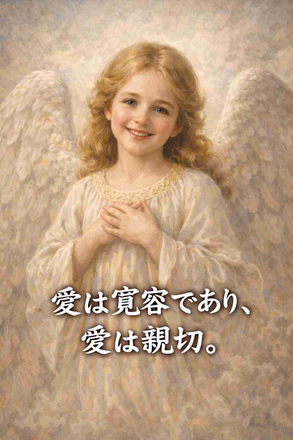 「愛は寛容であり、愛は親切。」