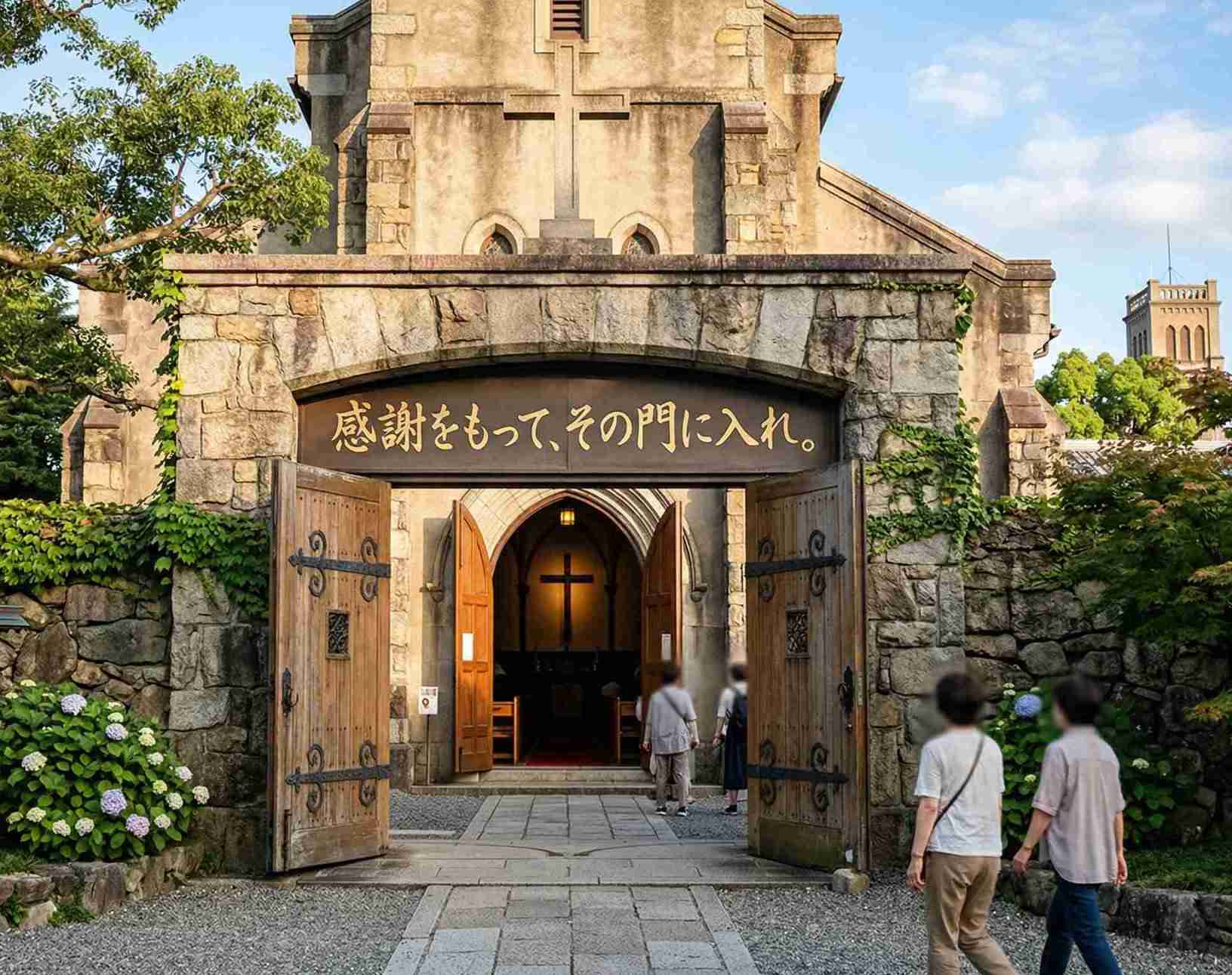 「感謝をもって、その門に入れ。」