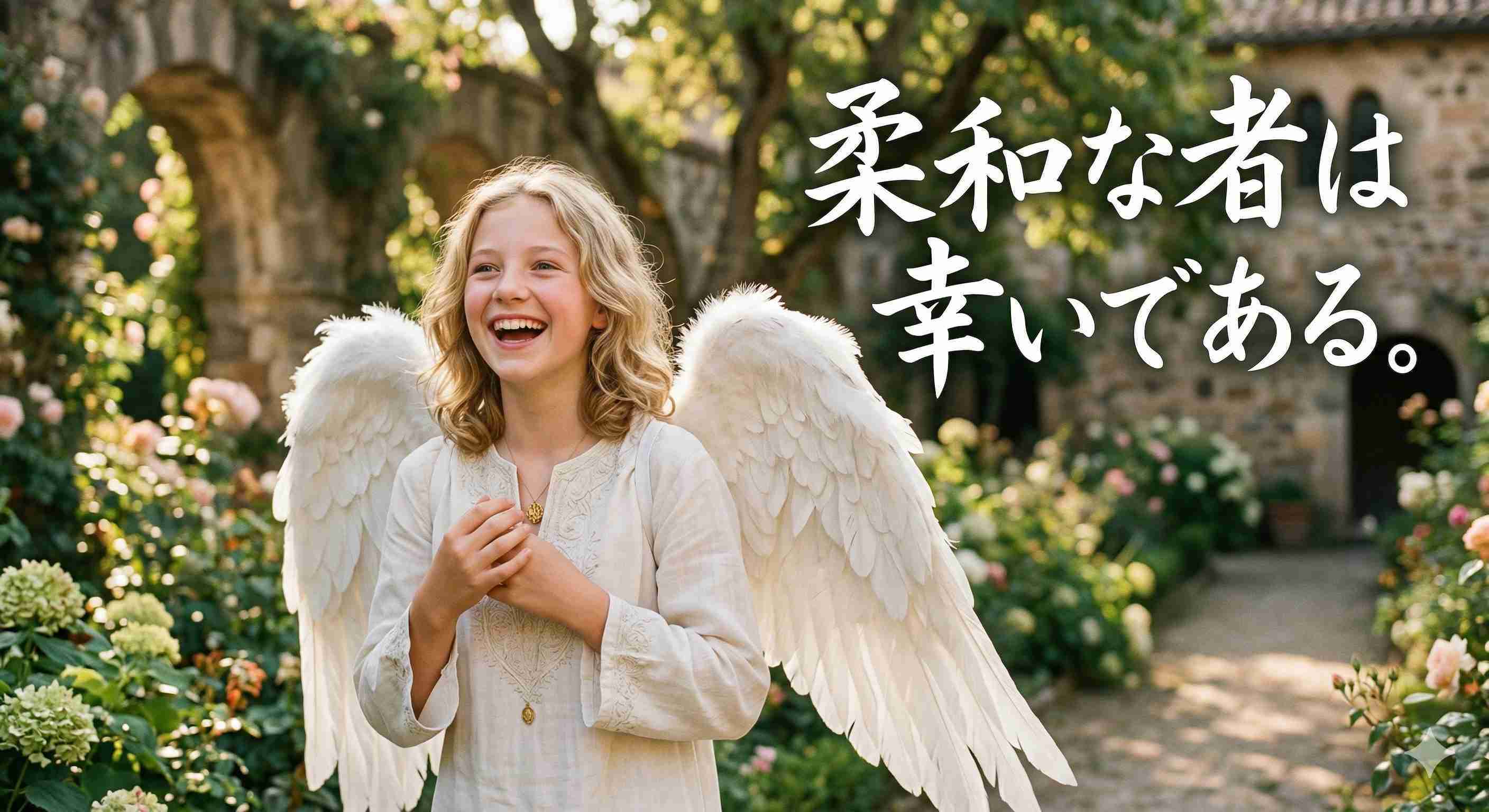 「柔和な者は幸いである。」