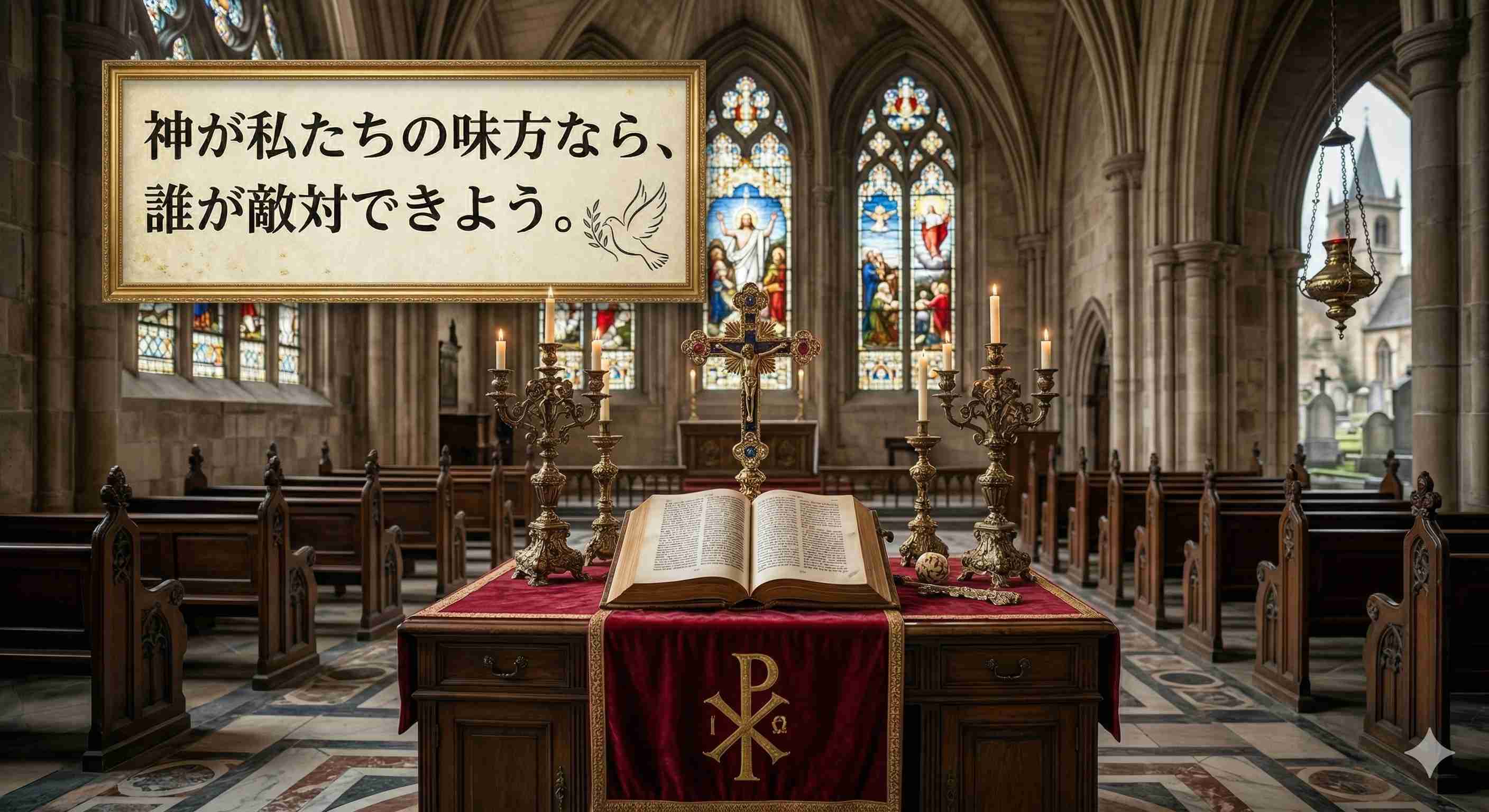 「神が私たちの味方なら、誰が敵対できよう。」