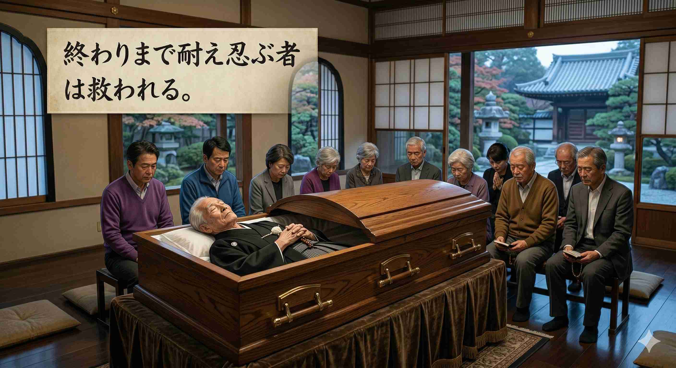 「終わりまで耐え忍ぶ者は救われる。」