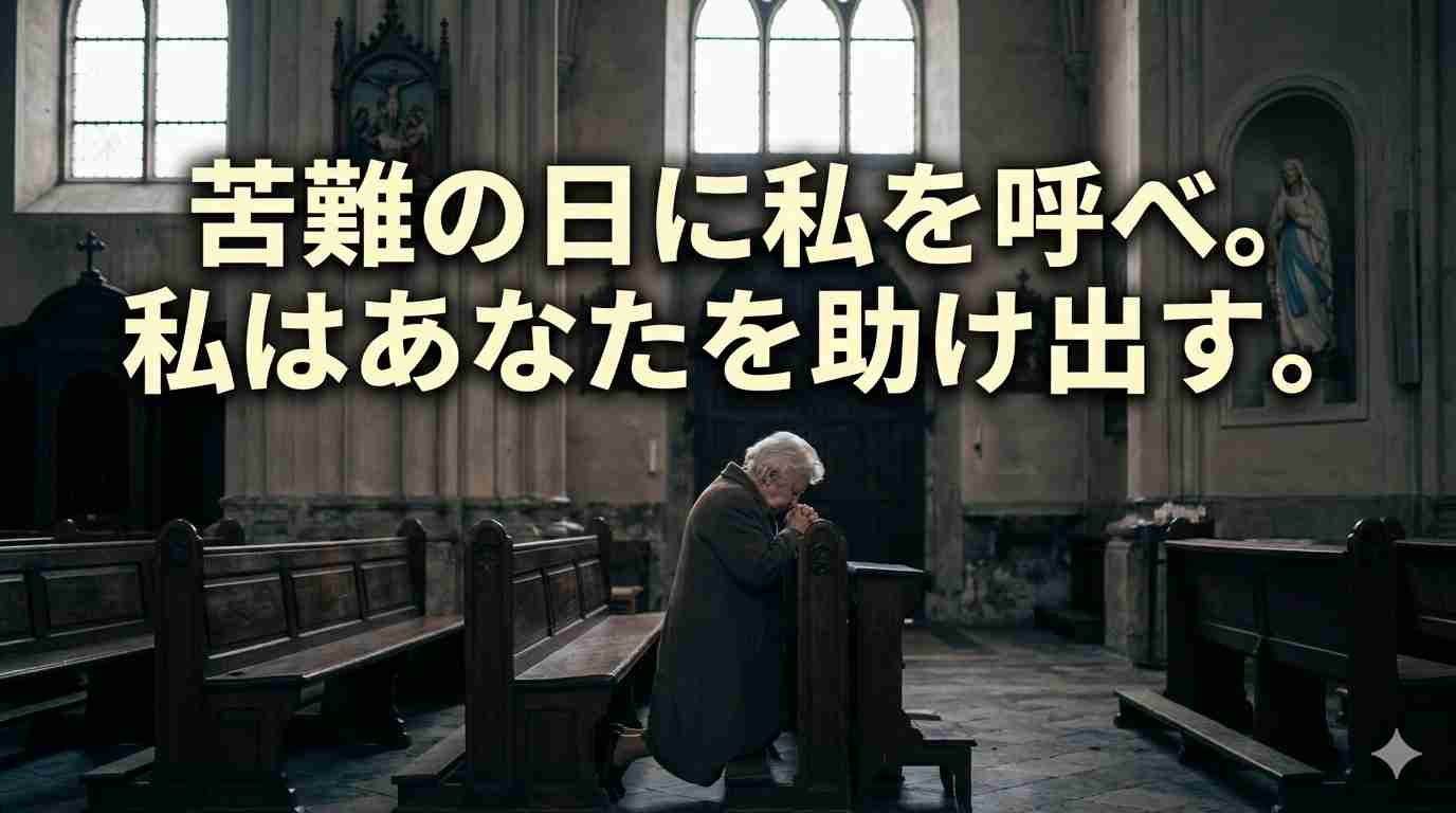 「苦難の日に私を呼べ。私はあなたを助け出す。」